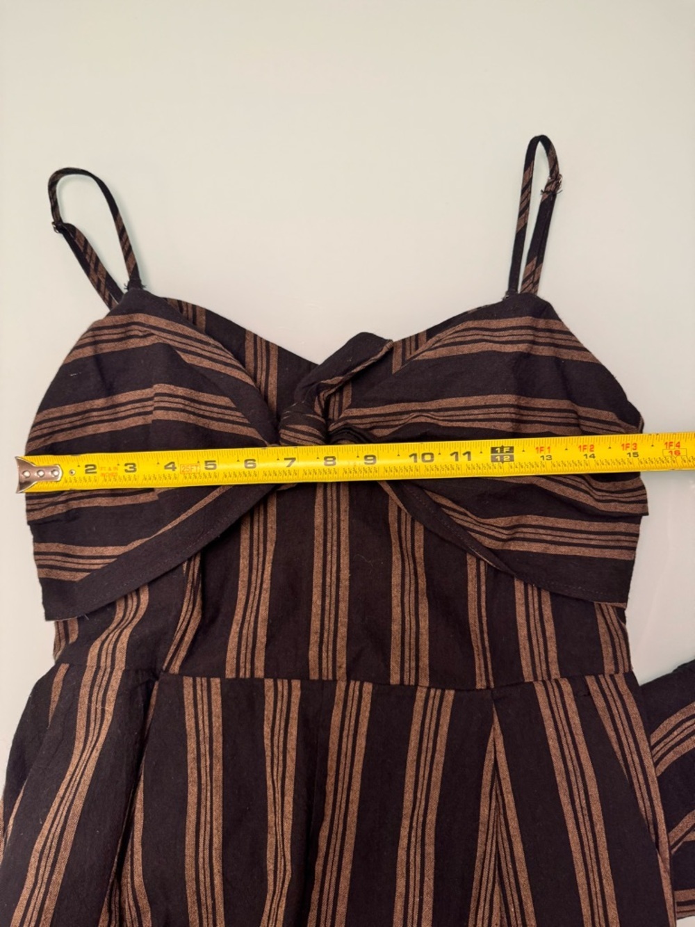 Lush Black & Tan Striped Tie-Front Jumpsuit - Size Large - Summer/Outdoor Ready - Picture 3 of 12